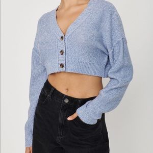 Garage Blue Cropped Cardigan